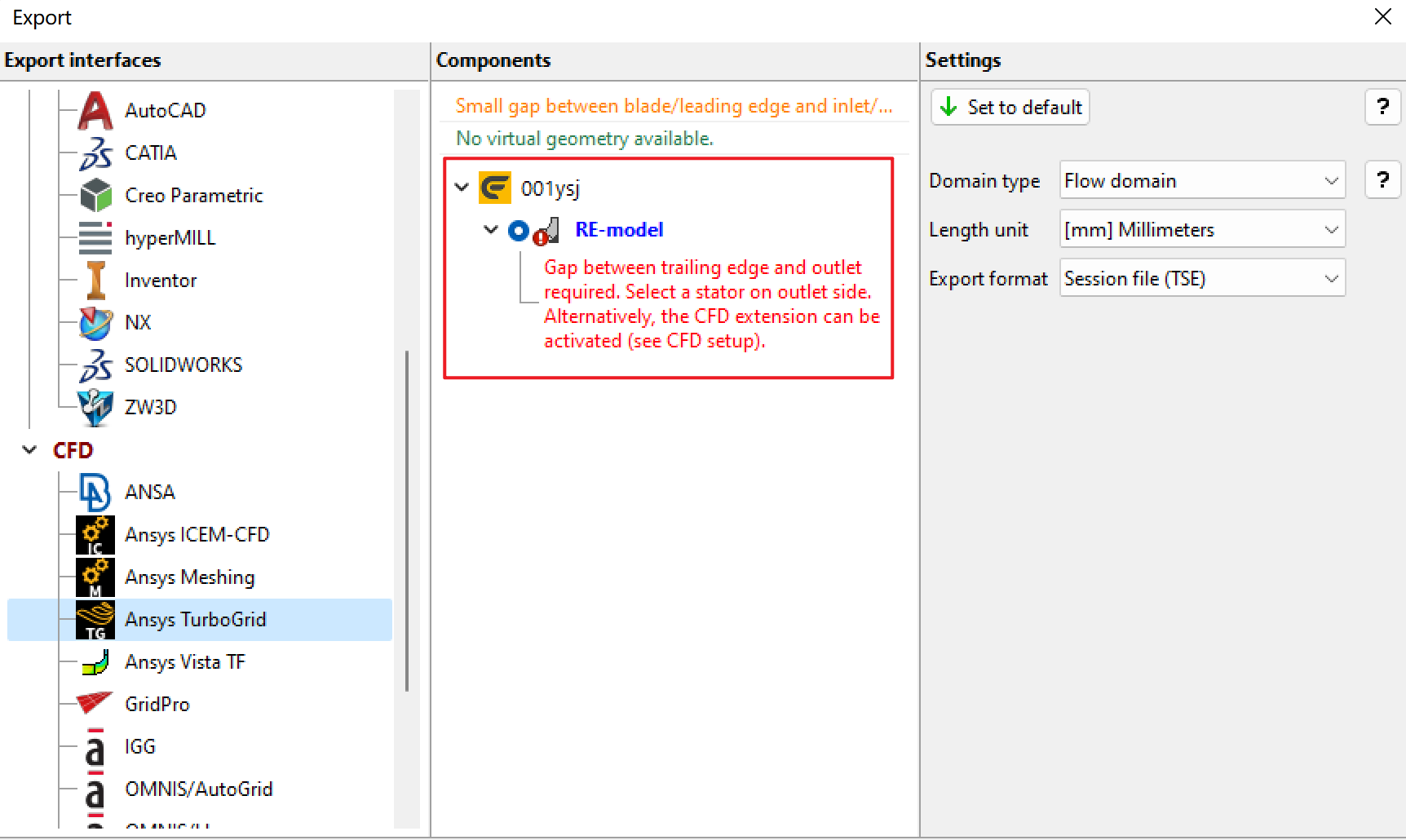 Cfturbo模型逆向完成后的一些注意事项
